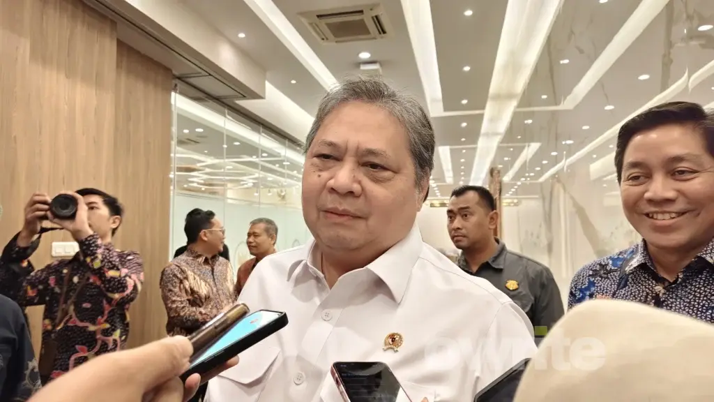 Menteri Koordinator Bidang Perekonomian Airlangga Hartarto (sumber: Owrite/Anisa Aulia)