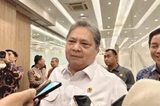 Menteri Koordinator Bidang Perekonomian Airlangga Hartarto (sumber: Owrite/Anisa Aulia)