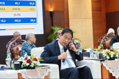 Menteri Keuangan Purbaya Yudhi Sadewa dalam konferensi pers APBN KiTA, di Jakarta.