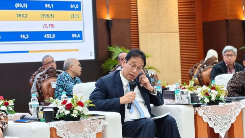 Menteri Keuangan Purbaya Yudhi Sadewa dalam konferensi pers APBN KiTA, di Jakarta.