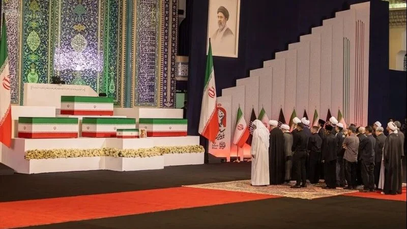 Prosesi pemakaman mantan Pemimpin Tertinggi Iran Ali Khamenei.