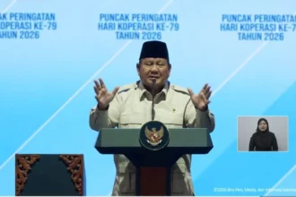 Presiden Prabowo dalam Puncak Peringatan Hari Koperasi ke-79 Tahun 2026, 12 Juli, di Indonesia Arena, Gelora Bung Karno.