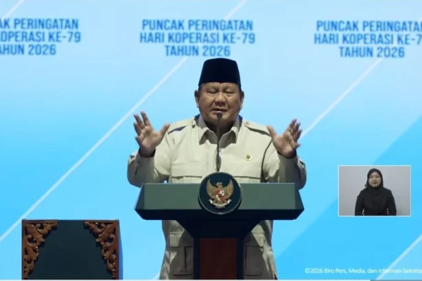 Presiden Prabowo dalam Puncak Peringatan Hari Koperasi ke-79 Tahun 2026, 12 Juli, di Indonesia Arena, Gelora Bung Karno.