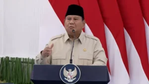 Presiden RI Prabowo Subianto saat groundbreaking Proyek LNG Abadi Masela di Kabupaten Kepulauan Tanimbar, Maluku.