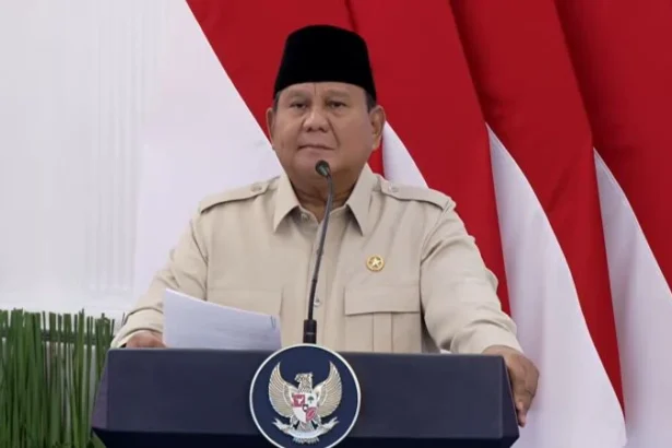 Presiden RI Prabowo Subianto dalam peresmian groundbreaking Proyek Strategis Nasional (PSN) LNG Abadi Masela.