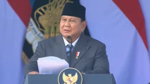 Presiden RI Prabowo Subianto dalam HUT Ke-80 Polri di Cikeas, Bogor, Jawa Barat.