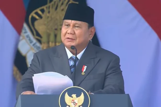 Presiden RI Prabowo Subianto dalam HUT Ke-80 Polri di Cikeas, Bogor, Jawa Barat.