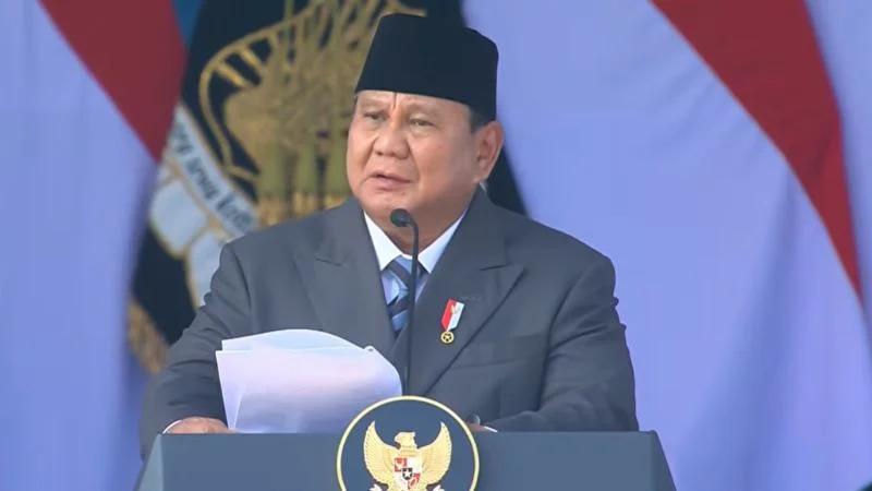 Presiden RI Prabowo Subianto dalam HUT Ke-80 Polri di Cikeas, Bogor, Jawa Barat.