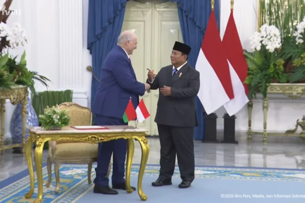 Pertemuan Presiden RI Prabowo Subianto dan Presiden Belarus Alexandr Lukashenko di Istana Merdeka, 2 Juli 2026.