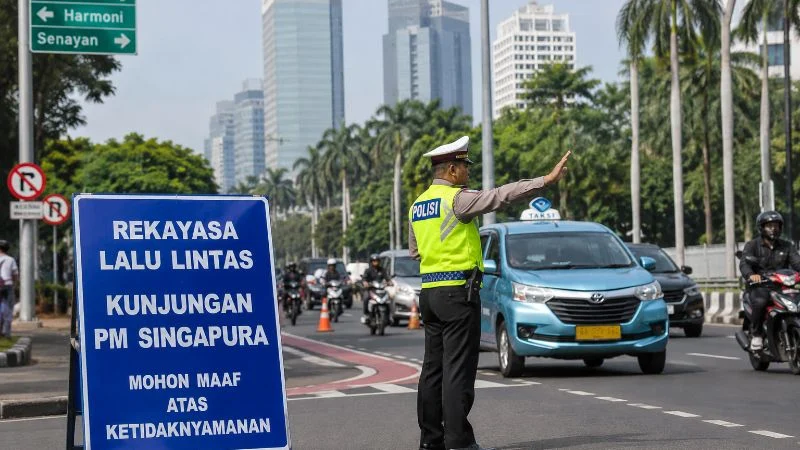Rekayasa lalu lintas karena kunjungan kenegaraan.
