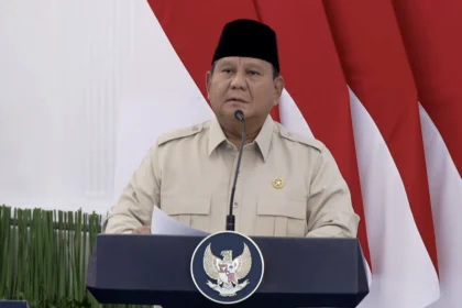 Presiden Prabowo Subianto saat groundbreaking Proyek Abadi Masela. (Sumber: YT BPMI)
