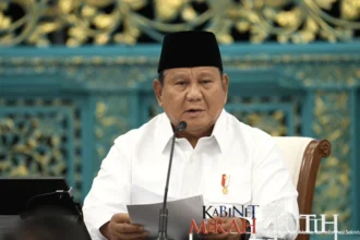 Presiden Prabowo Subianto saat Sidang Kabinet Paripurna di Istana Negara, Jakarta. (Sumber: YouTube BPMI)