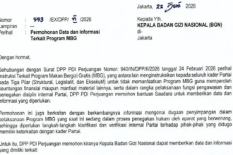 Surat DPP PDIP ke Badan Gizi Nasional (BGN) soal dugaan kader PDIP terlibat dalam program MBG.