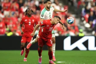 Pertandingan antara Swiss melawan Aljazair di babak 32 besar Piala Dunia 2026.