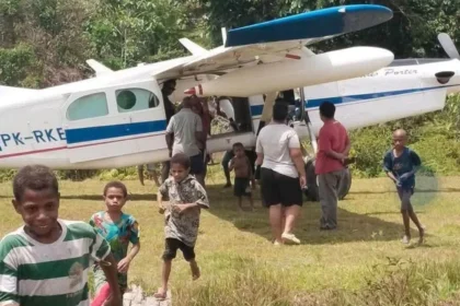 Pesawat milik PT Associated Mission Aviation (AMA) yang dibakar KKB di Papua.