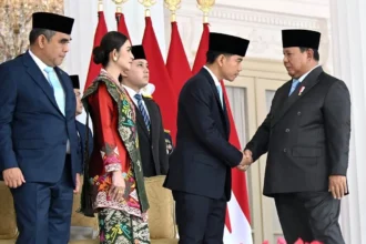 Presiden Prabowo Subiant, Wakil Presiden Gibran Rakabuming Raka dan Ketua MPR RI, Ahmad Muzani.