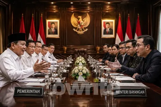 Ilustrasi pemerintah resmi dengan kabinet bayangan.