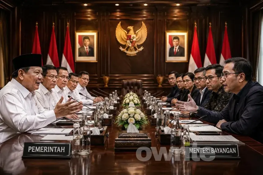 Ilustrasi pemerintah resmi dengan kabinet bayangan.