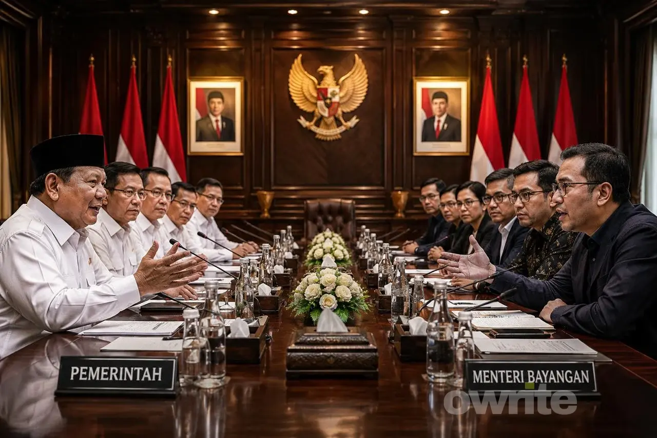 Ilustrasi pemerintah resmi dengan kabinet bayangan.