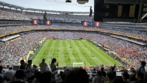 Suasana pertandingan babak final Piala Dunia 2026 antara Argentina melawan Spanyol di Stadion New York New Jersey, Amerika Serikat