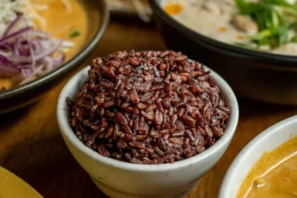 Semangkuk nasi merah. (Sumber: unsplash/Alexandra Tran)