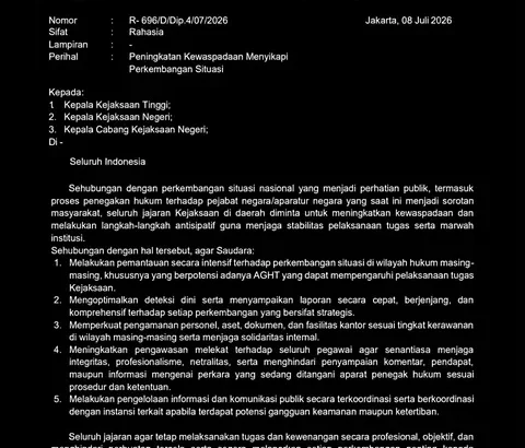 Surat Rahasia Kejagung Diduga Bocor