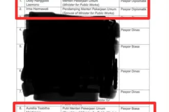 Unggahan akun X @bilbills_ soal foto yang diduga sebagai surat yang memuat daftar delegasi kunjungan kerja Menteri Pekerjaan Umum (PU) Dody Hanggodo Lasmono ke New York, Amerika Serikat, tercantum nama istri dan anak Menteri PU.