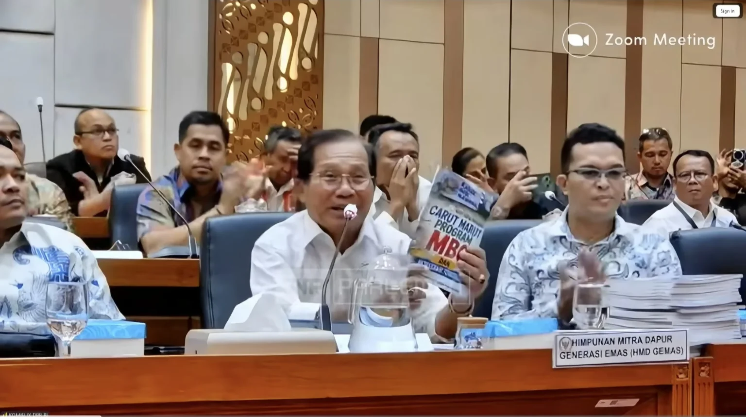 Ketua Umum DPP HMD Gemas, Yadiman, saat rapat dengan Komisi IX DPR