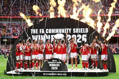 Aesenal memenangkan gelar Community Shield, Minggu, 16 Agustus 2026.