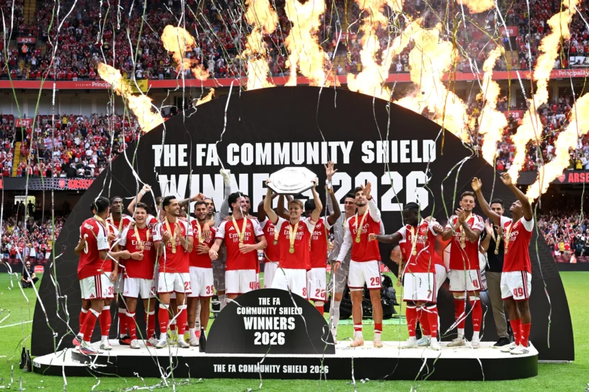 Aesenal memenangkan gelar Community Shield, Minggu, 16 Agustus 2026.