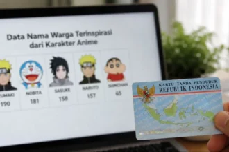Ilustrasi banyak warga RI menggunakan tokoh anime.