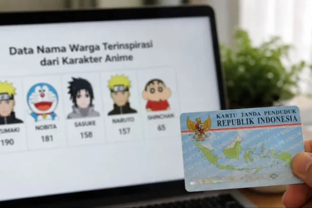 Ilustrasi banyak warga RI menggunakan tokoh anime.