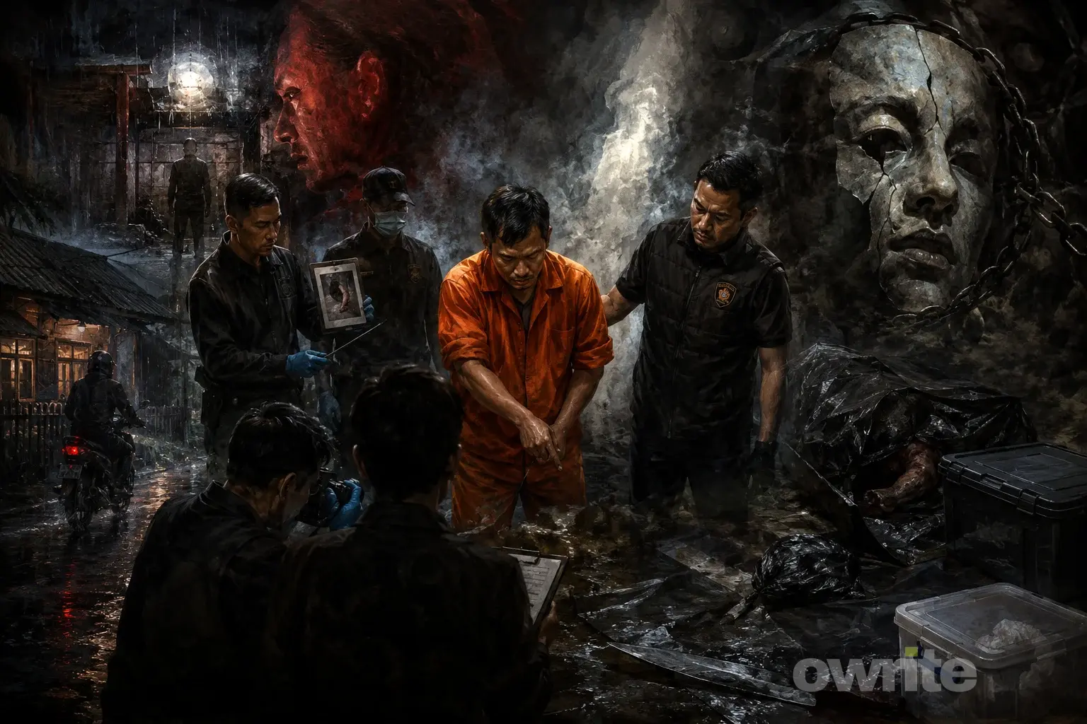 Ilustrasi rekonstruksi mutilasi Depok, Jawa Barat.