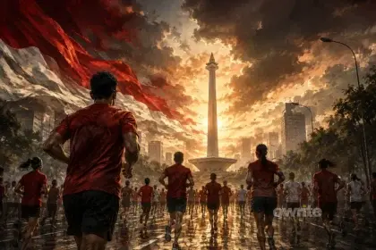 Ilustrasi Merdeka Run 2026 di Jakarta.