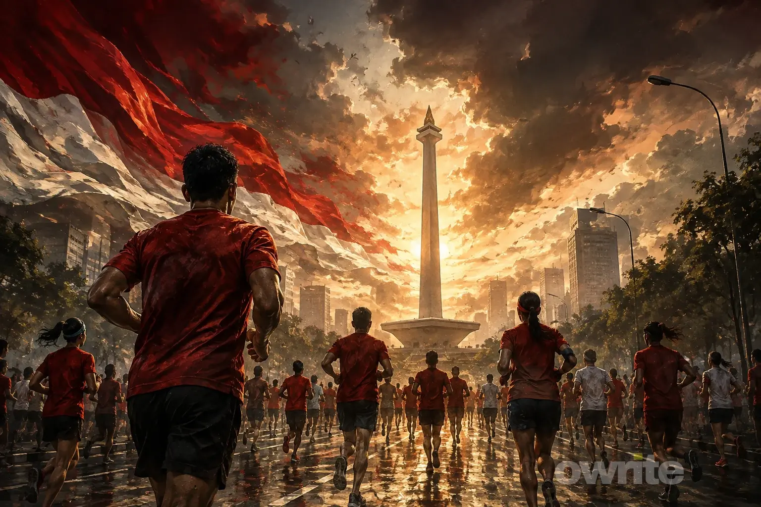 Ilustrasi Merdeka Run 2026 di Jakarta.