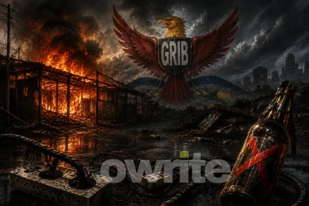 Ilustrasi posko GRIB Jaya terbakar.