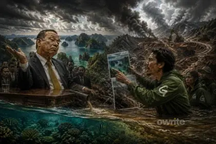 Ilustrasi konfrontasi aktivis tambang nikel di Raja Ampat.