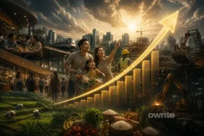 Ilustrasi pertumbuhan ekonomi nasional.