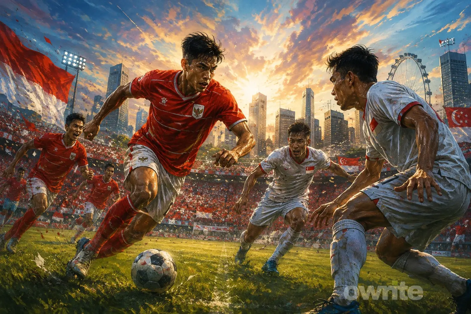Ilustrasi Indonesia vs. Singapura pada Piala AFF 2026.