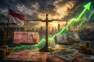 Ilustrasi nilai tukar rupiah menguat.