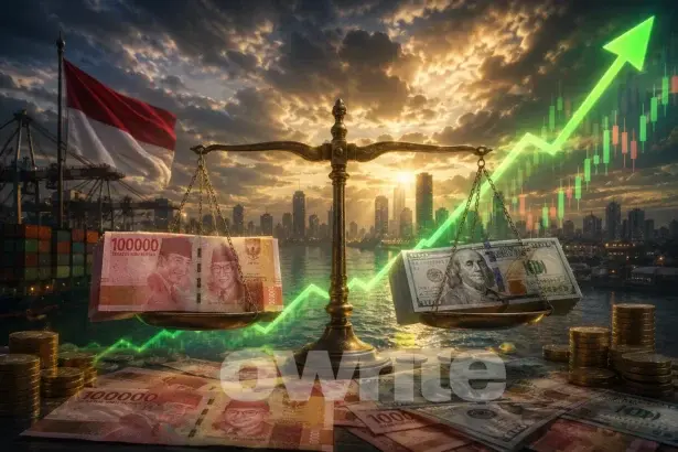 Ilustrasi nilai tukar rupiah menguat.