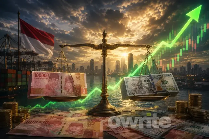 Ilustrasi nilai tukar rupiah menguat.