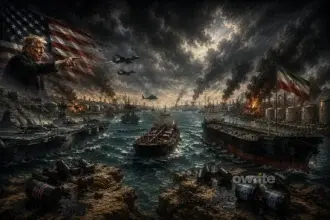 Ilustrasi konflik di Selat Hormuz.
