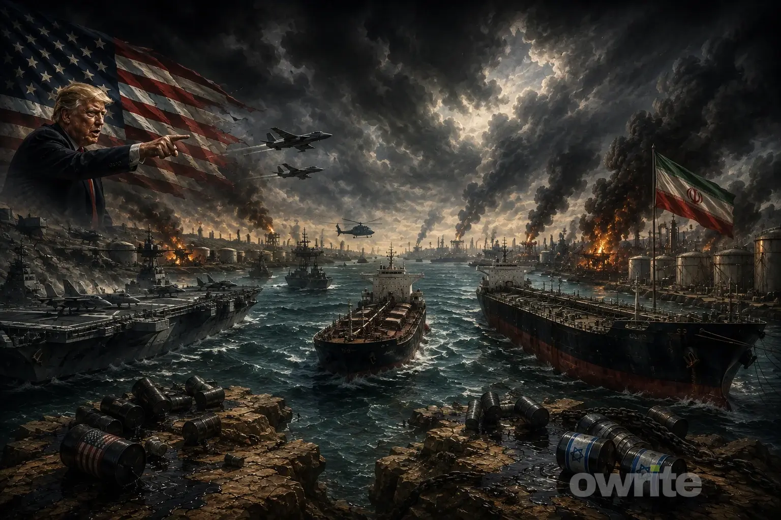 Ilustrasi konflik di Selat Hormuz.