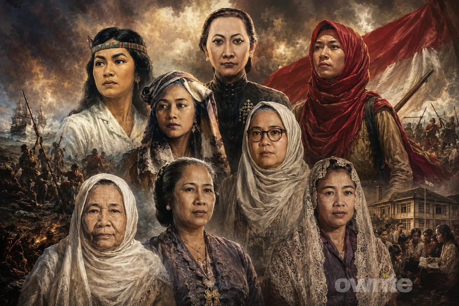 Delapan perempuan pejuang kemerdekaan RI.