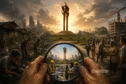 Ilustrasi Monumen Bandung Lautan Api dan nasib warga Jawa Barat.