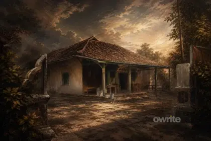 Ilustrasi rumah Rengasdengklok.