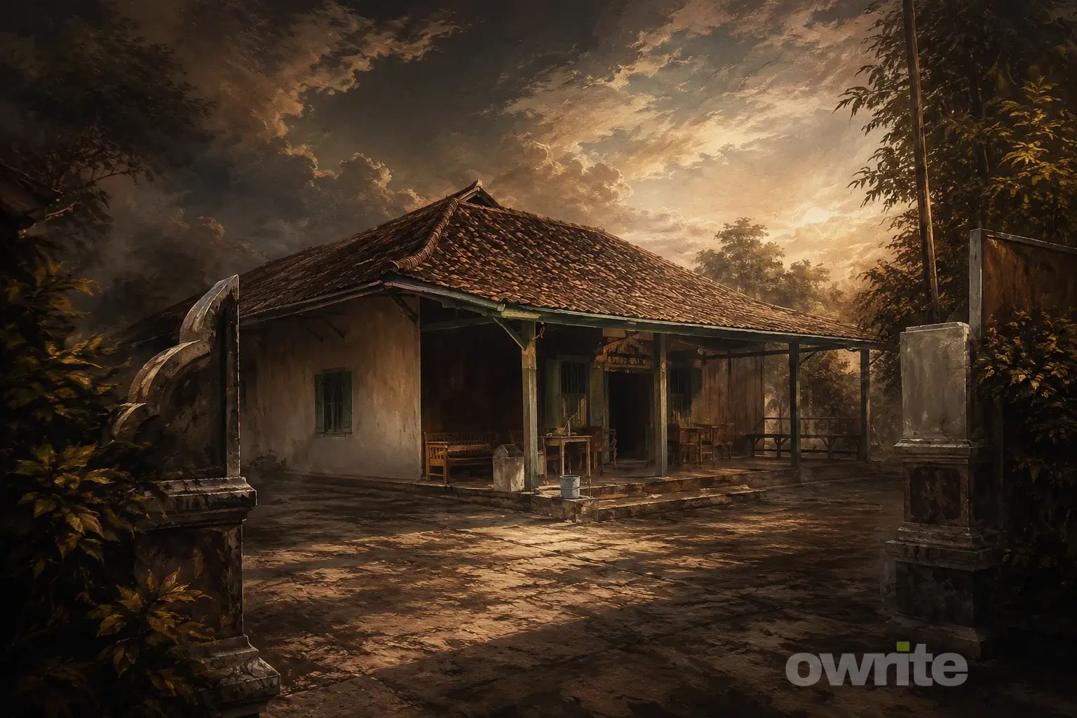 Ilustrasi rumah Rengasdengklok.