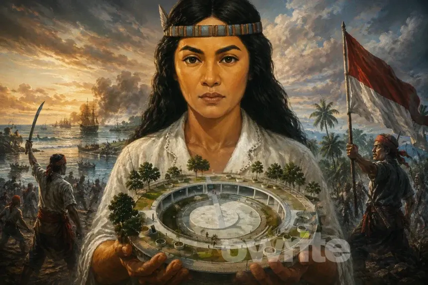 Ilustrasi Martha Christina Tiahahu dan Taman Literasi Blok M.
