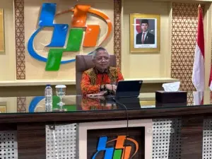 Deputi Bidang Neraca dan Analisis Statistik M. Edy Mahmud dalam konferensi pers di kantornya, 5 Agustus 2026.